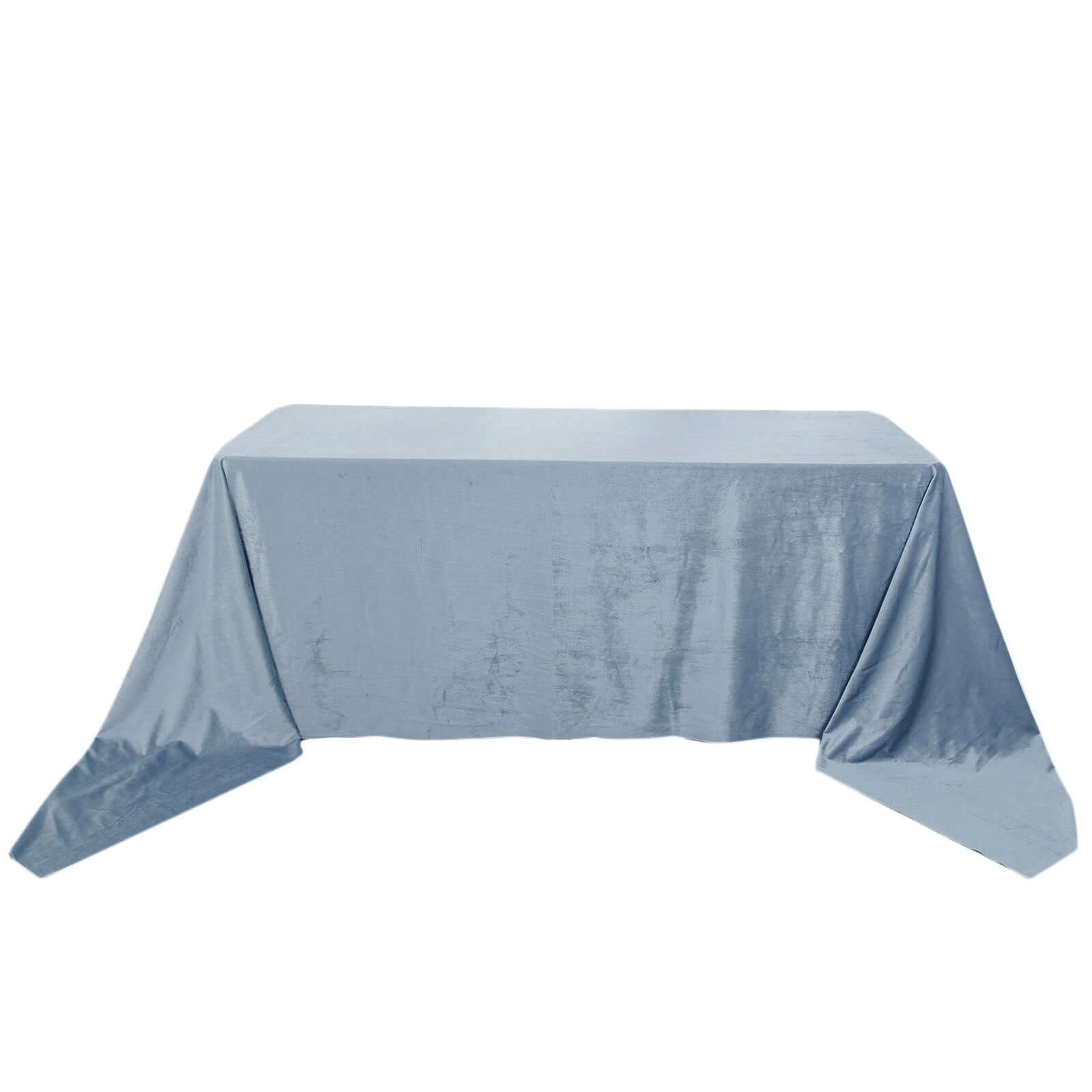 Premium Velvet 90"x156" Rectangle Tablecloth Dusty Blue - Reusable Soft & Seamless Table Cover