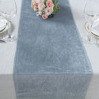 Premium Velvet 12"x108" Table Runner Dusty Blue - Sheen Finish Reusable Table Decor