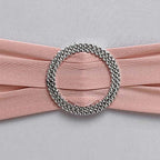 5 Pack Stretch Spandex Chair Sashes Dusty Rose - Reusable Chair Bands with Silver Diamond Ring Slide Buckle 5"x14"