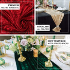 Premium Velvet 12"x108" Table Runner Hunter Emerald Green - Sheen Finish Reusable Table Decor