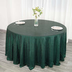 Sequin 120" Round Tablecloth Hunter Emerald Green - Seamless Glittering Table Cover