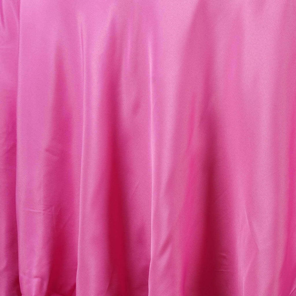 Polyester 120" Round Tablecloth Fuchsia - Seamless Wrinkle-Resistant Table Cover