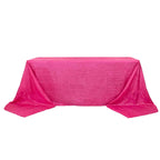 Taffeta 90"x156" Rectangle Tablecloth Fuchsia - Accordion Crinkle Seamless Table Cover