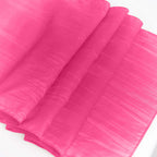 Taffeta 12"x108" Table Runner Fuchsia - Accordion Crinkle Design