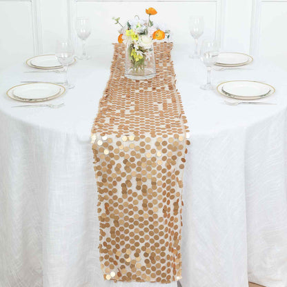 Big Payette Sequin 13"x108" Table Runner Matte Champagne - Dazzling Design