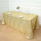 Sequin 90"x132" Rectangle Tablecloth Gold - Seamless Diamond Design for Upscale Events