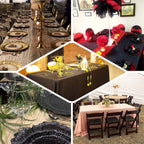 Taffeta 90"x132" Rectangle Tablecloth Gold - Seamless Accordion Crinkle Design for Sophisticated Gatherings