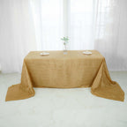 Taffeta 90"x156" Rectangle Tablecloth Gold - Seamless Accordion Crinkle Design for Stylish Celebrations