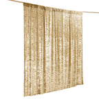 Champagne Crushed Velvet Backdrop Curtain â€“ 8ft x 8ft Event Drape with Rod Pocket, Privacy Panel for Photo Booths & Events