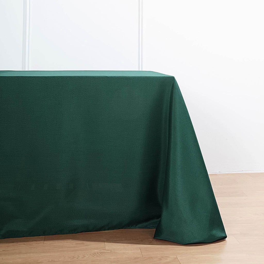 Polyester 90"x132" Rectangle Tablecloth Hunter Emerald Green - Seamless Wrinkle-Resistant Table Cover