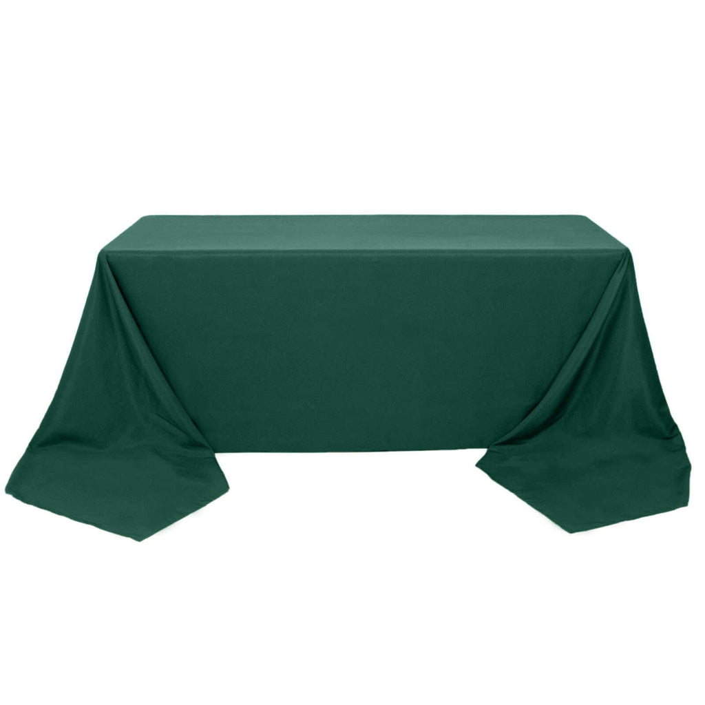 Premium Polyester 90"x156" Rectangle Tablecloth Hunter Emerald Green - Seamless 220GSM Stain-Resistant Table Cover