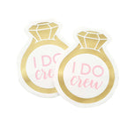 20-Pack Paper Cocktail Napkins with Ring Design - Unique Disposable Napkins for Engagements 12"x10"