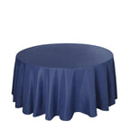 Polyester 132" Round Tablecloth Navy Blue - Seamless Chic Table Cover