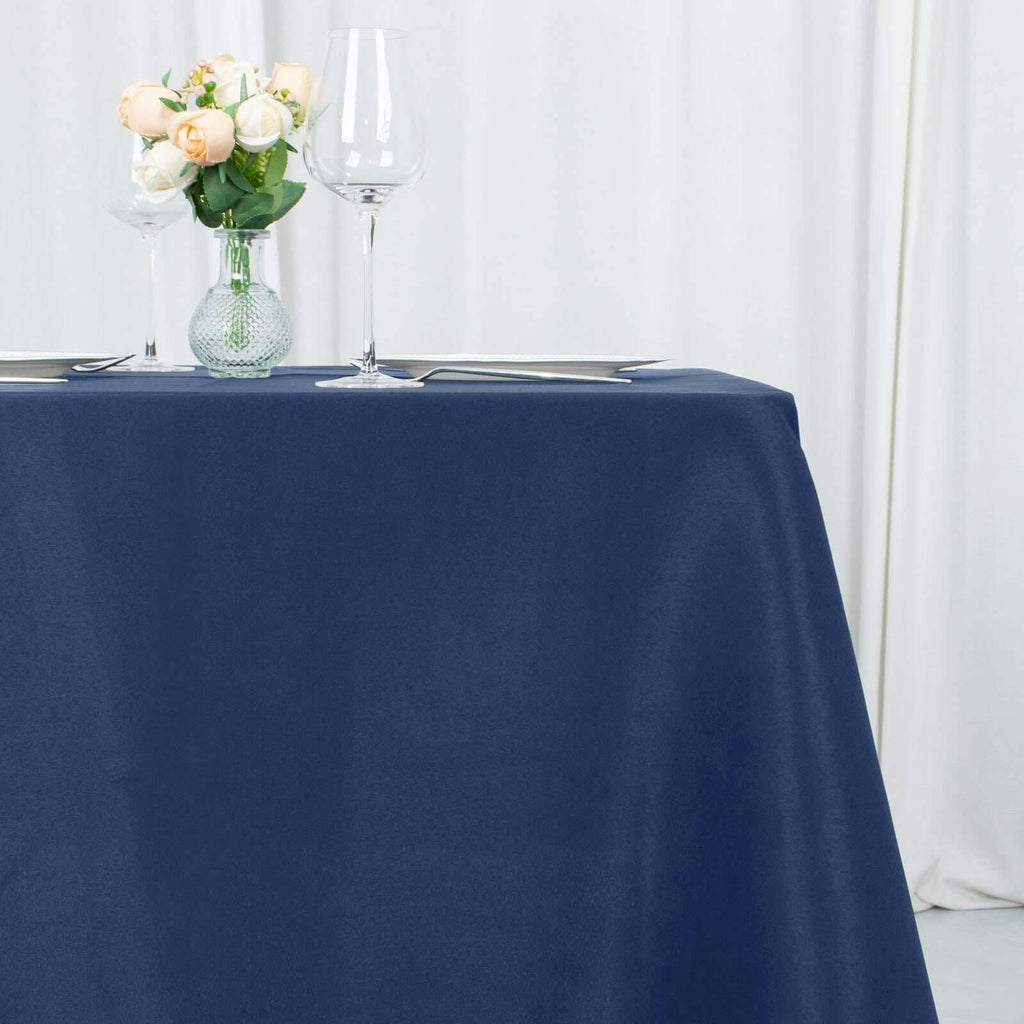 Premium Polyester Square Tablecloth 70"x70" Navy Blue 220GSM Wrinkle-Resistant Table Cover