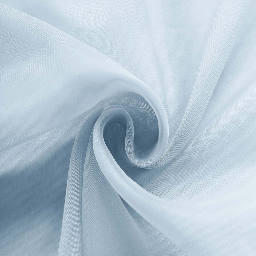 5 Pack Organza Chair Sashes Serenity Blue - Reusable Sheer Chair Bows 6"x108"