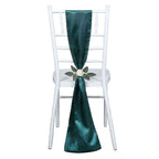 5 Pack Satin Chair Sashes Peacock Teal - Durable Chair Bows with Shiny Finish 6"x106"