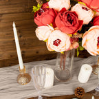 2 Pack 19" Burgundy Dusty Rose Artificial Peony Flower Wedding Bouquets, Faux Silk Flower Arrangements