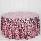 Sequin 120" Round Tablecloth Pink - Seamless Big Payette Table Cover