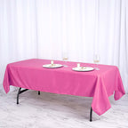 Polyester 60"x102" Rectangle Tablecloth Fuchsia - Durable and Stylish Table Cover