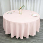 Polyester 108" Round Tablecloth Blush - Wrinkle-Resistant Table Cover