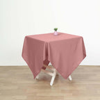 Polyester Square 54"x54" Tablecloth Dusty Rose - Wrinkle-Resistant & Durable Table Cover