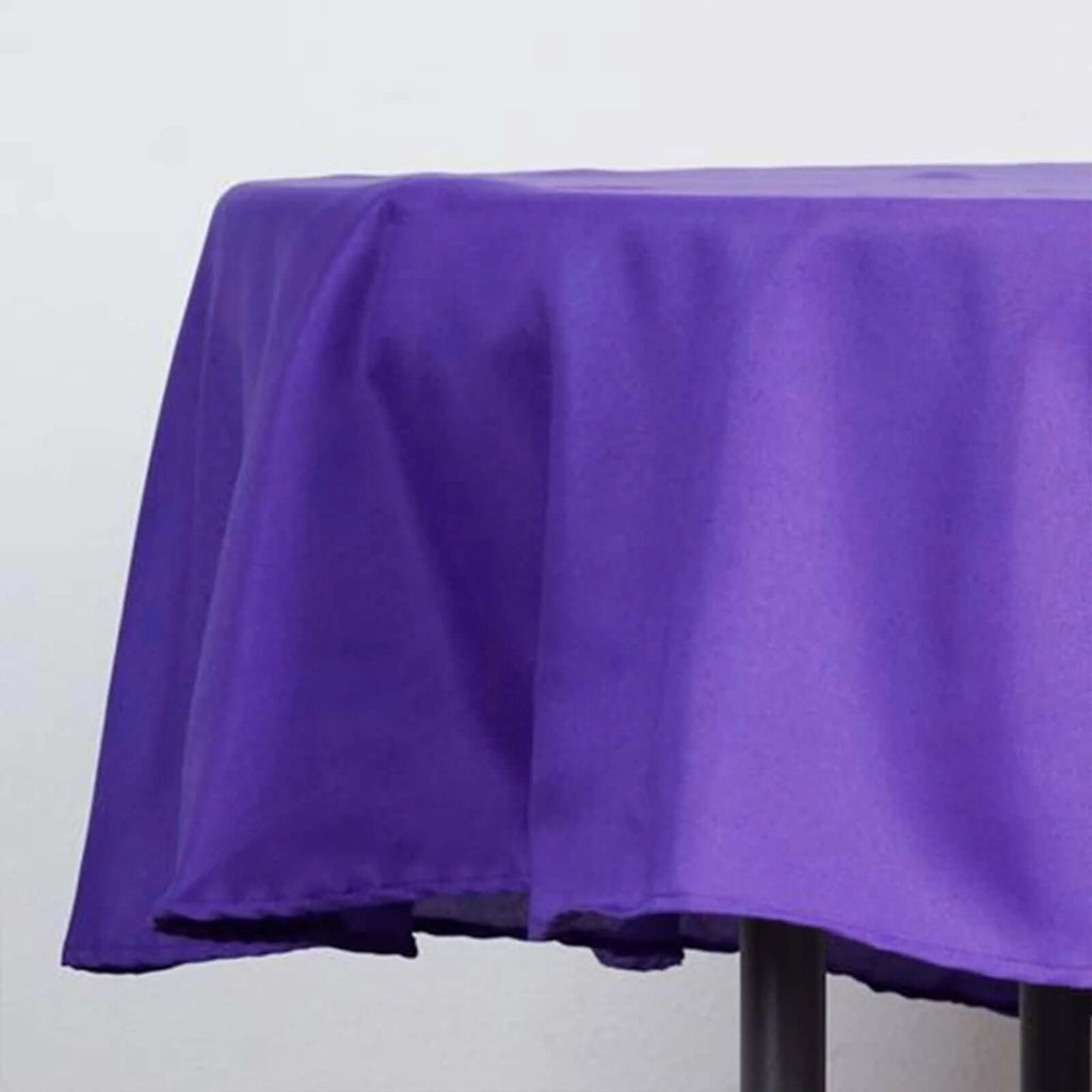 Polyester 90" Round Tablecloth Purple - Stain & Wrinkle-Resistant Table Cover