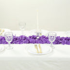 500-Pack Rose Petals Round Design Purple Silk Confetti - Decorative Scatters for Tables and Floors