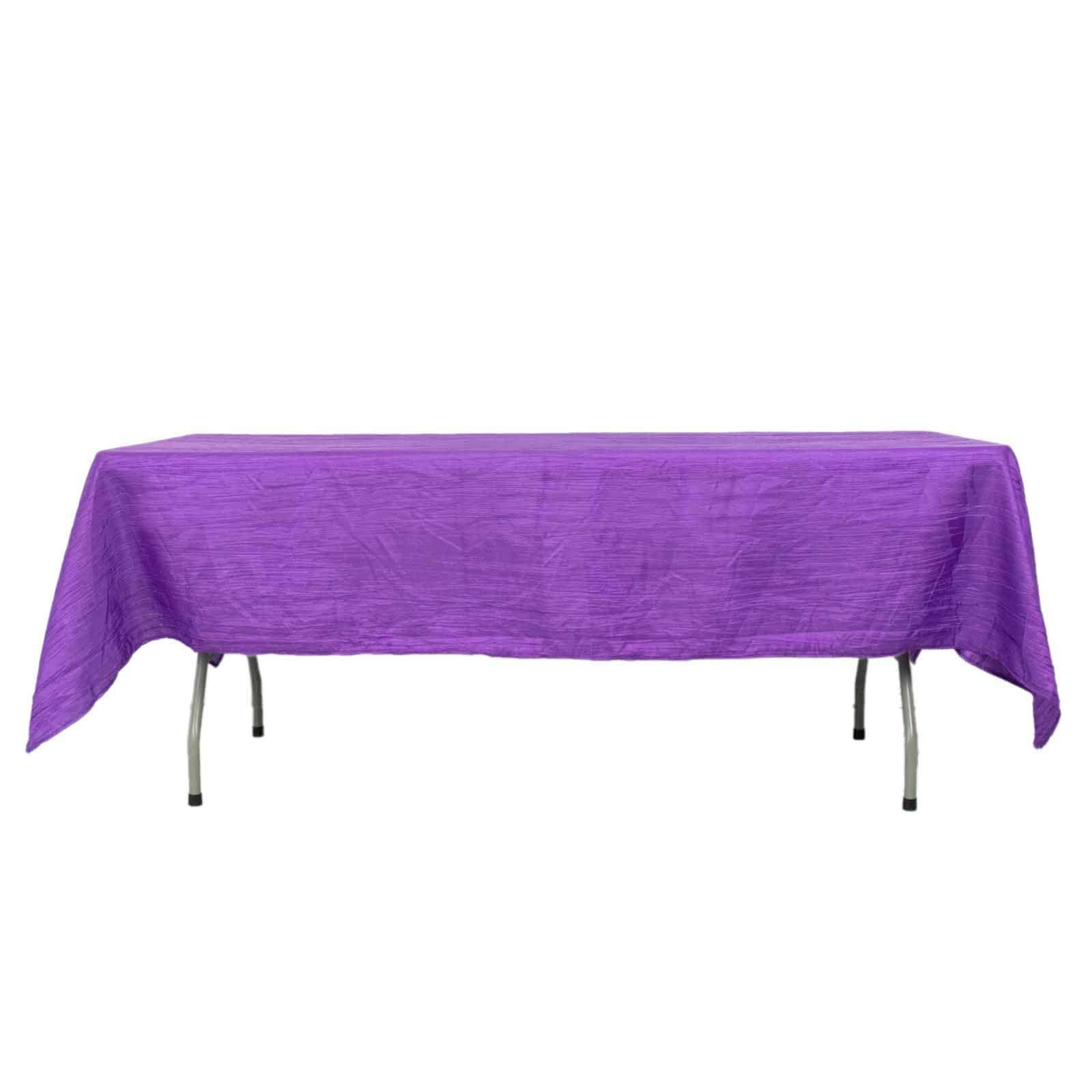 Taffeta 60"x102" Rectangle Tablecloth Purple - Accordion Crinkle Table Cover