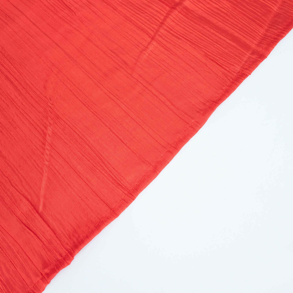 Taffeta 72"x72" Table Overlay Square Tablecloth Red - Accordion Crinkle Table Cover