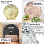 7.5ft Sparkly Rose Gold Double Sided Big Payette Sequin Wedding Arbor Cover, Round Fitted Backdrop Arch Cover