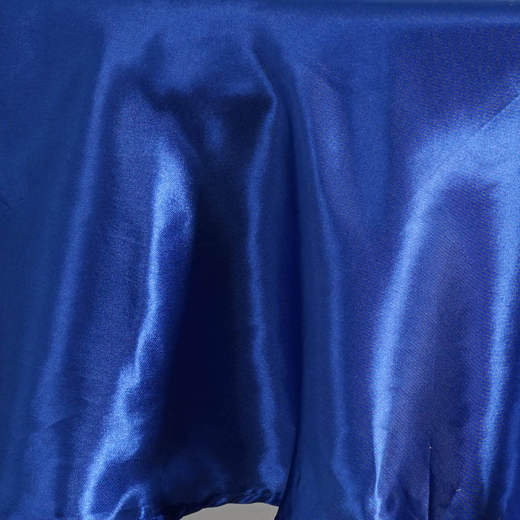 Satin 90" Round Tablecloth Royal Blue - Smooth and Lustrous Table Cover