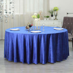 Premium Velvet 120" Round Tablecloth Royal Blue - Reusable Soft & Seamless Table Cover