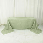 Taffeta 90"x156" Rectangle Tablecloth Sage Green - Accordion Crinkle Seamless Table Cover