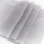 Taffeta 12"x108" Table Runner Silver - Accordion Crinkle Design