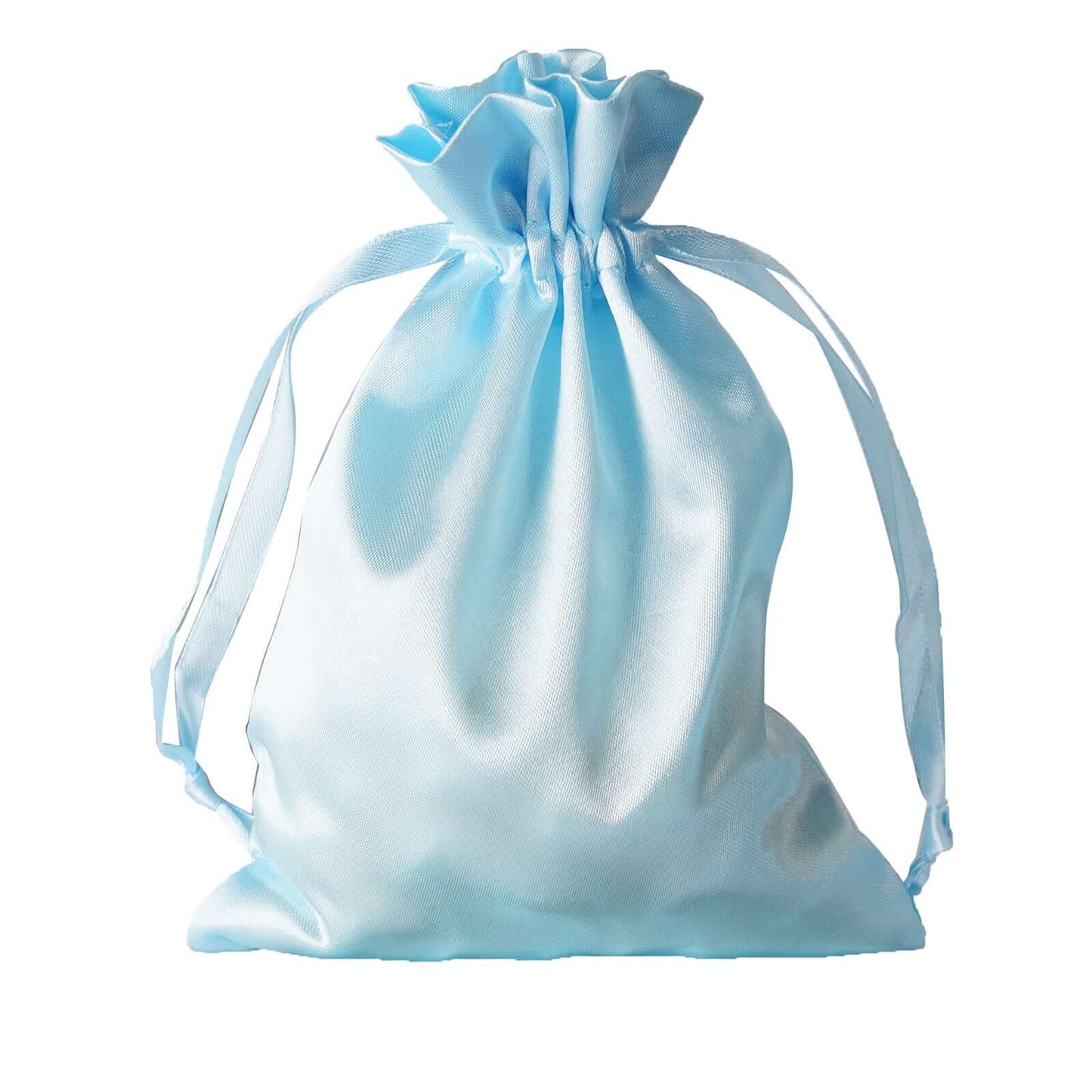 12 Pack 5"x7" Light Blue Satin Drawstring Wedding Party Favor Gift Bags