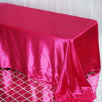 Satin Rectangular 90"x132" Tablecloth Fuchsia - Seamless Table Cover