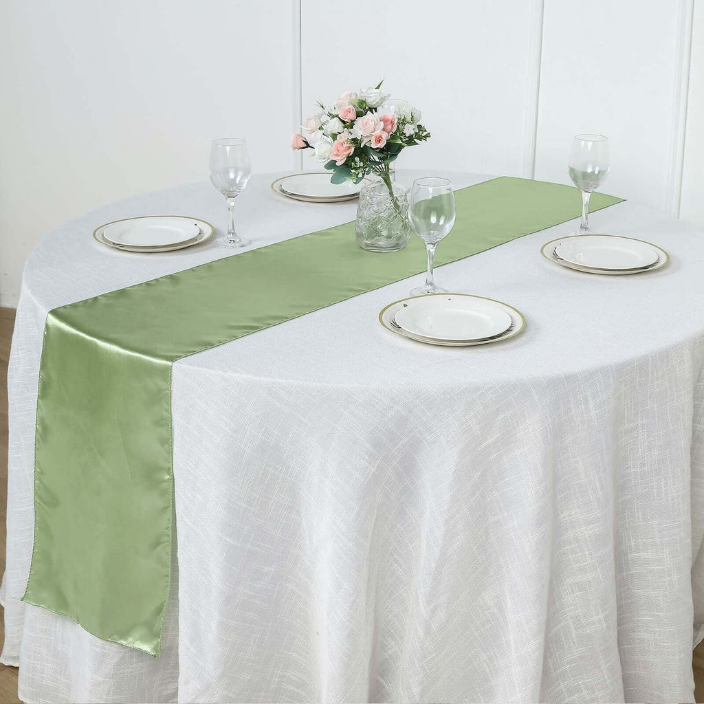 Satin 12"x108" Table Runner Sage Green - Stylish Table Linen