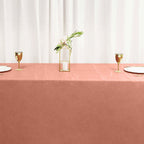 Satin Rectangular 90"x132" Tablecloth Terracotta (Rust) - Seamless Table Cover