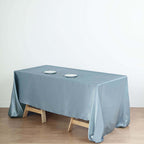 Satin Rectangular 60"x126" Tablecloth Dusty Blue - Smooth and Lustrous Table Cover