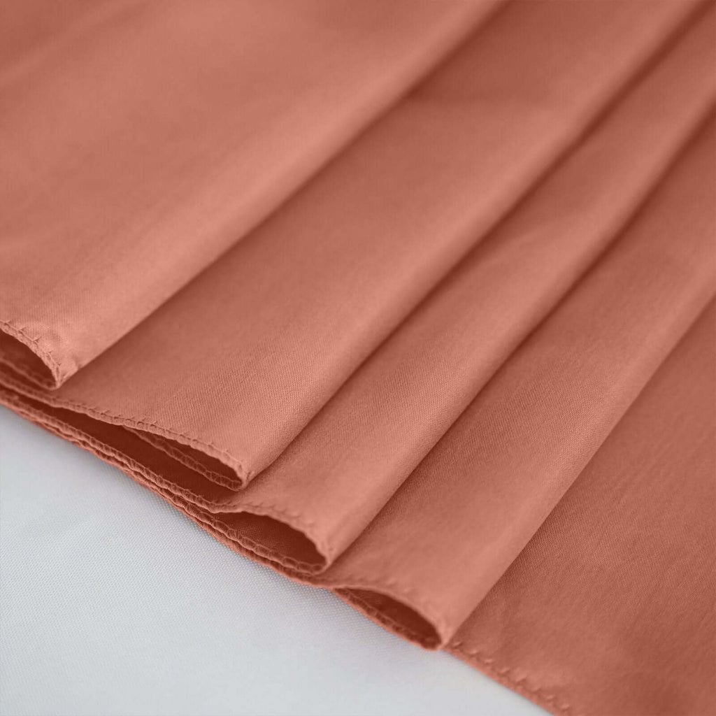 Satin Rectangular 60"x102" Tablecloth Terracotta (Rust) - Smooth and Lustrous Table Cover