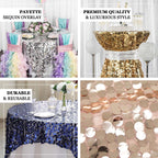 Sequin 72"x72" Table Overlay Square Tablecloth Blush - Big Payette Table Cover