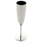6-Pack Plastic Champagne Flutes in Silver - Classy Disposable Champagne Glasses for Toasting & Cocktail Parties 5oz