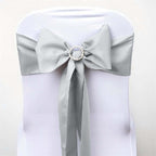 5 Pack Polyester Chair Sashes Silver 6"x108"