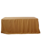 Fitted Polyester 96"x30" Rectangle Tablecloth Gold - Durable and Easy to Maintain Table Cover for Events for Trade Shows, Catering & Events