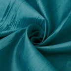 Taffeta 132" Round Tablecloth Peacock Teal - Seamless Accordion Crinkle Table Cover