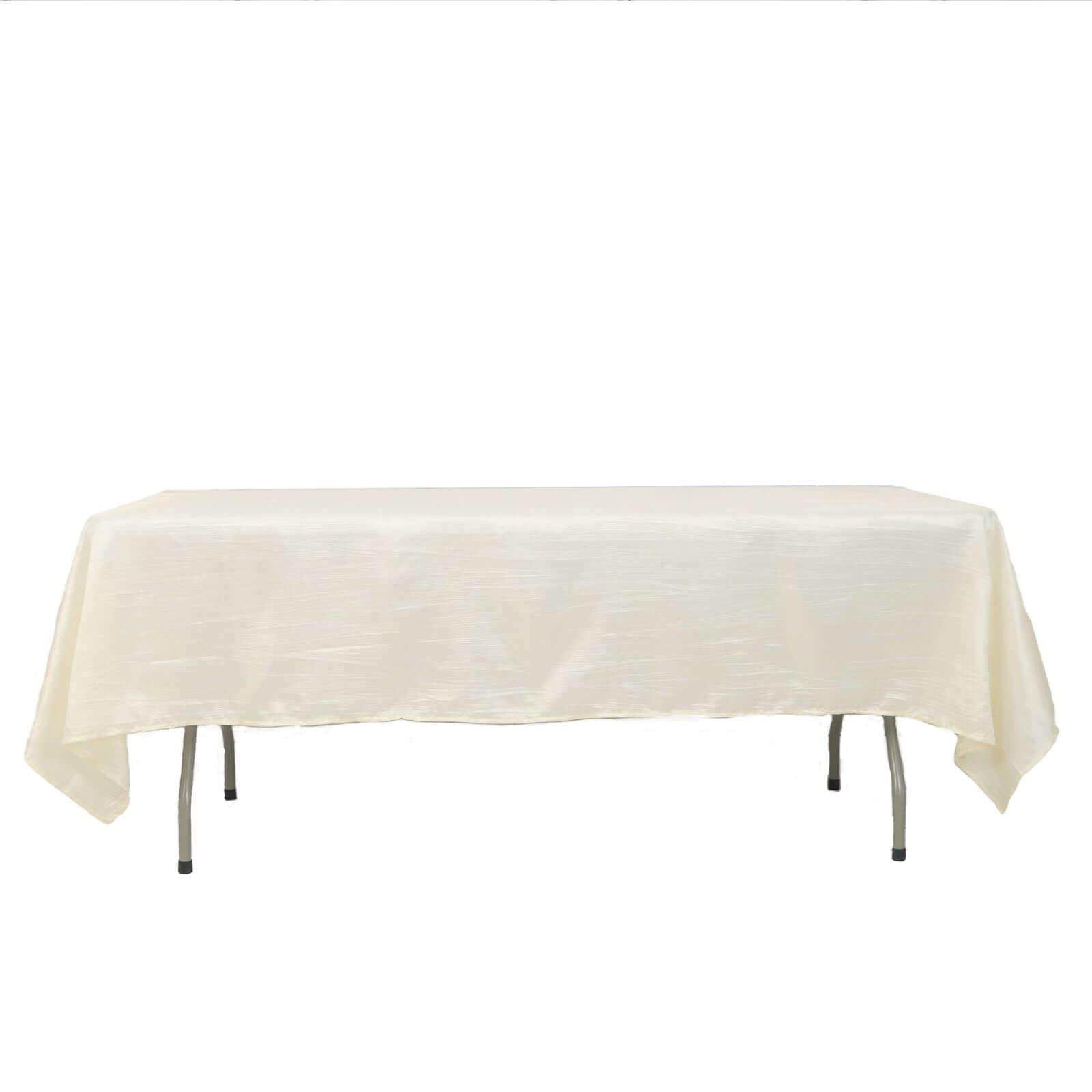 Taffeta 60"x102" Rectangle Tablecloth Ivory - Accordion Crinkle Table Cover