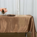 Satin Rectangular 60"x102" Tablecloth Taupe - Smooth and Lustrous Table Cover