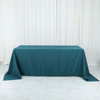 Polyester 90"x132" Rectangle Tablecloth Peacock Teal - Seamless Wrinkle-Resistant Table Cover