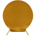 7.5ft Metallic Gold Soft Velvet Fitted Round Event Party Backdrop Cover