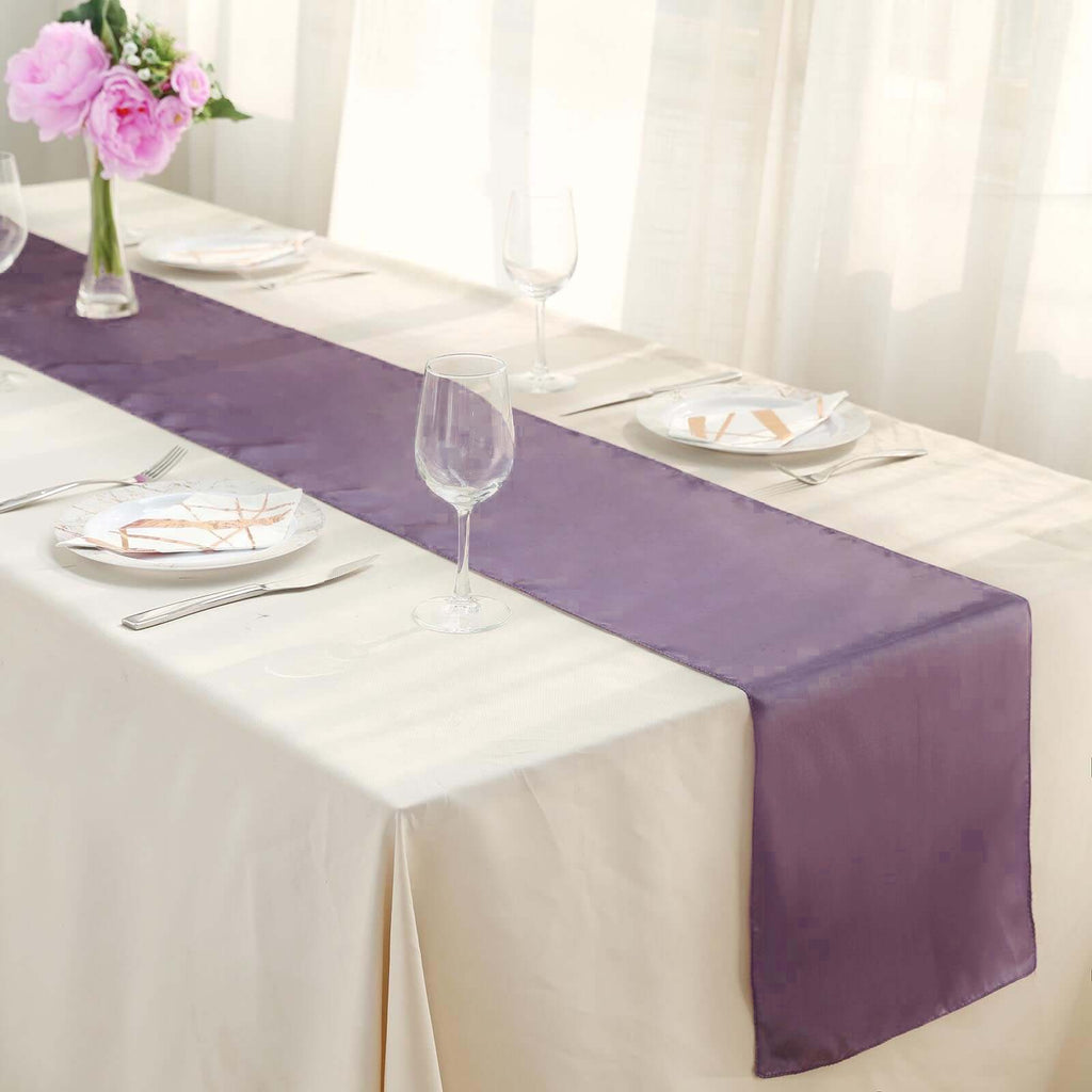 Satin 12"x108" Table Runner Violet Amethyst - Stylish Table Linen